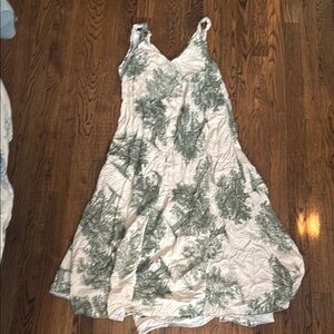 slim fit dress slacks Eileen Dress in Green Botanical Toile XL